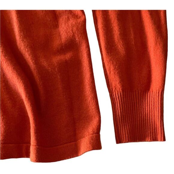 Vila Milano Womens Sweater Small Orange Long Sleeve Crew Neck Solid Wool Blend - Picture 5 of 10